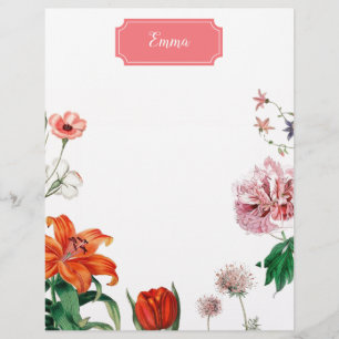 Membrete Lirio tigre, tulipán floral