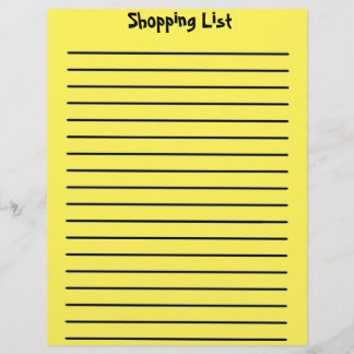 Membrete Lista de Compras Letra Amarilla