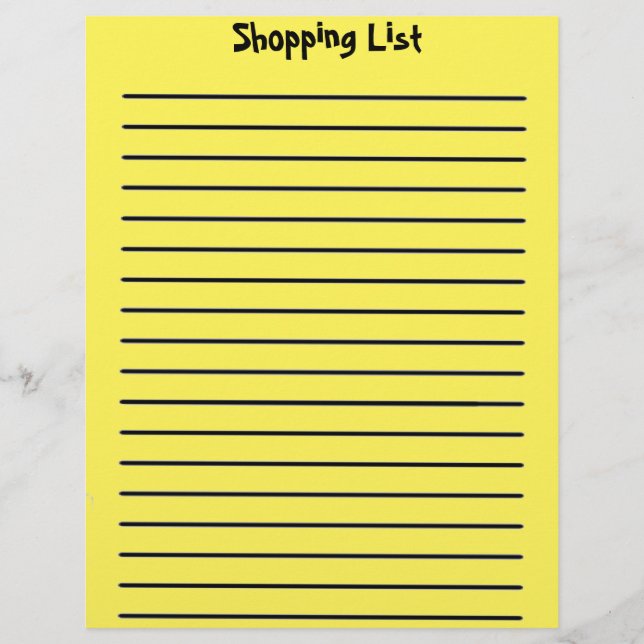 Membrete Lista de Compras Letra Amarilla (Anverso)