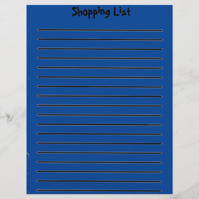 Membrete Lista de compras Letterhead Blue (Anverso)