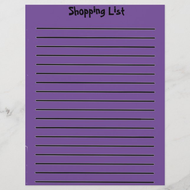 Membrete Lista de compras Letterhead Purple (Anverso)