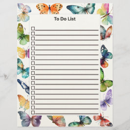 Membrete Lista de tareas con mariposas