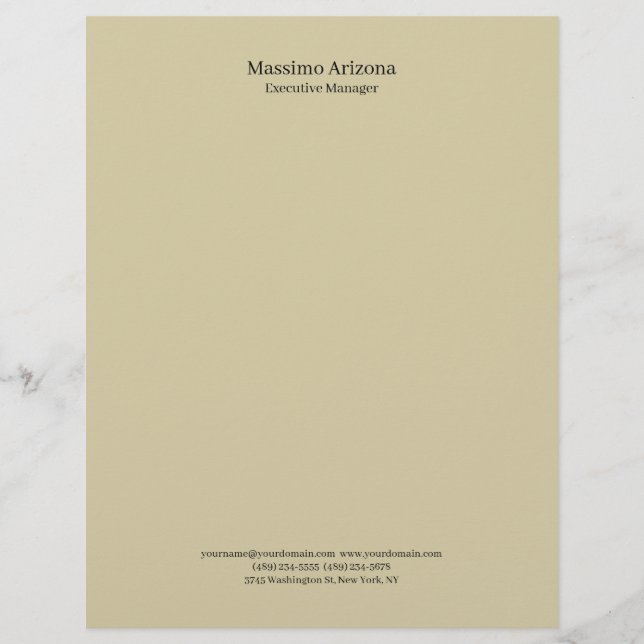 Membrete Llano de arena pastel profesional minimalista mode (Anverso)
