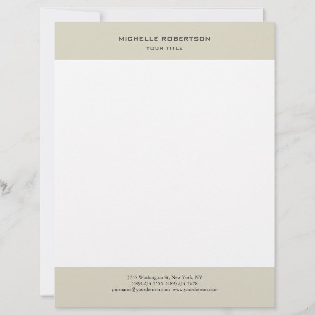Membrete Llanura profesional moderna minimalista (Anverso)