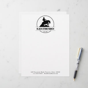 Membrete Logo del rancho de caballos que frena la marca de