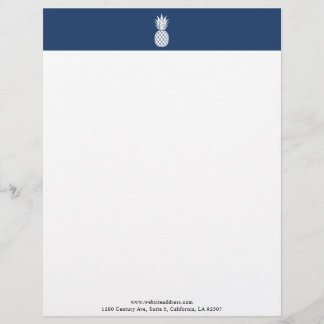 Membrete Logo moderno de piña blanca Cabeza de letra