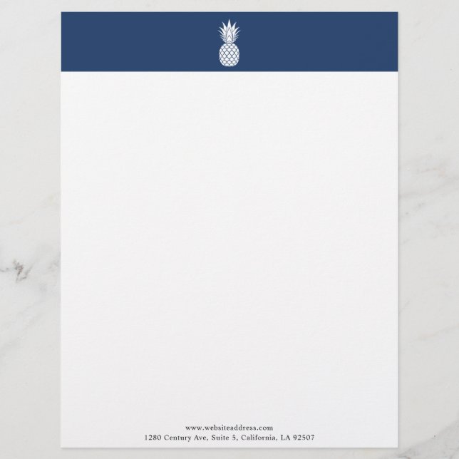 Membrete Logo moderno de piña blanca Cabeza de letra (Anverso)