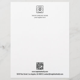 Membrete Logo Name QR Code Website Business letterhead