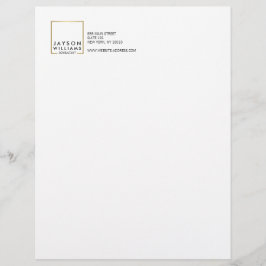 Membrete Logo Professional Black and Faux Gold Square