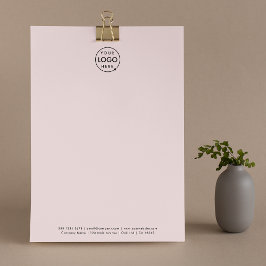Membrete Logotipo comercial | Minimalista moderno rosa Rubo