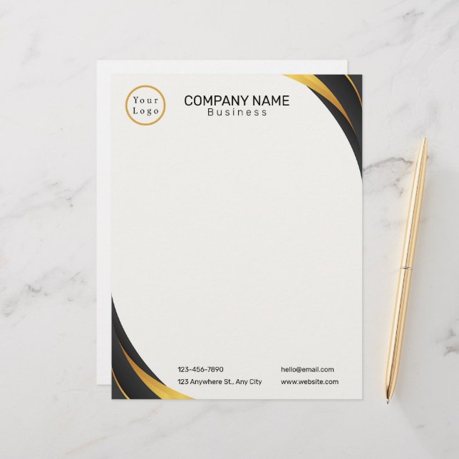 Membrete Logotipo comercial Profesional moderno (Anverso/Reverso In Situ)