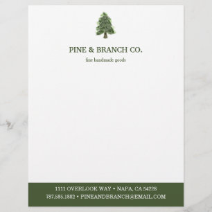 Membrete Logotipo de árbol de pino