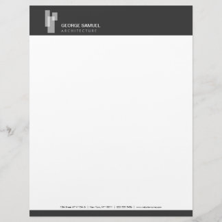 Membrete Logotipo de bloques arquitectónicos modernos Blanc