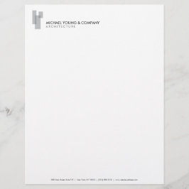 Membrete Logotipo de bloques arquitectónicos modernos Gris/