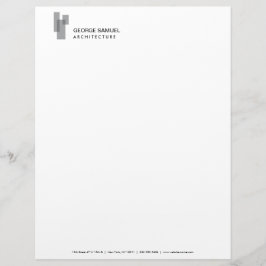 Membrete Logotipo de bloques arquitectónicos modernos gris/