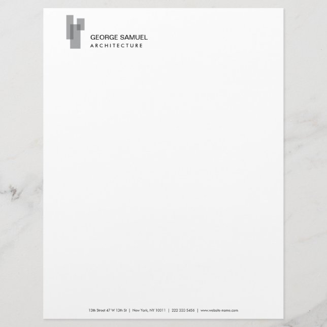 Membrete Logotipo de bloques arquitectónicos modernos gris/ (Anverso)