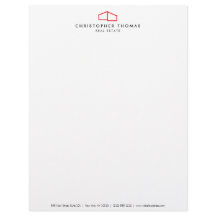 Logotipo de casa moderno inmobiliario, rojo/blanco