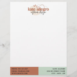 Membrete Logotipo de la empresa Personalizado Terracotta Te