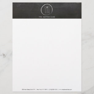 Membrete LOGOTIPO de la PIZARRA del CUCHILLO de la CUCHARA