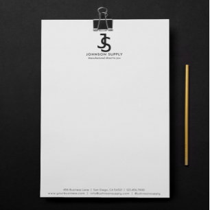 Membrete Logotipo de monograma de la empresa de costumbres