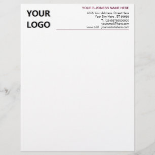 Membrete Logotipo de negocio personalizado Nombre Info Cart