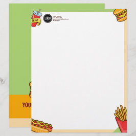 Membrete Logotipo de negocio personalizado | Tema Hamburger