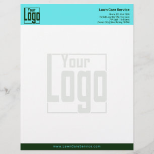 Membrete Logotipo de negocio simple azul y verde oscuro