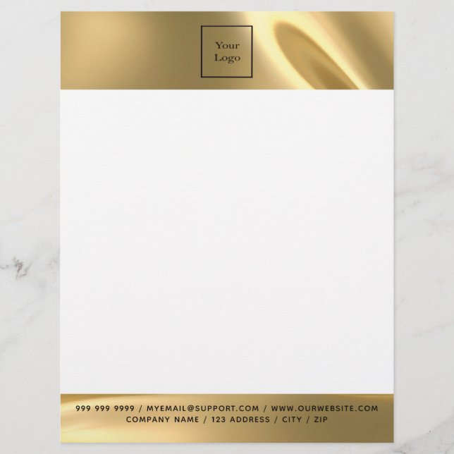 Membrete Logotipo de negocios elegante y dorado (Anverso)