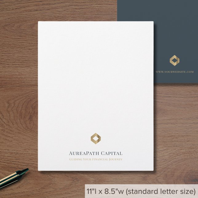 Membrete Logotipo de oro moderno y sencillo (Subido por el creador)