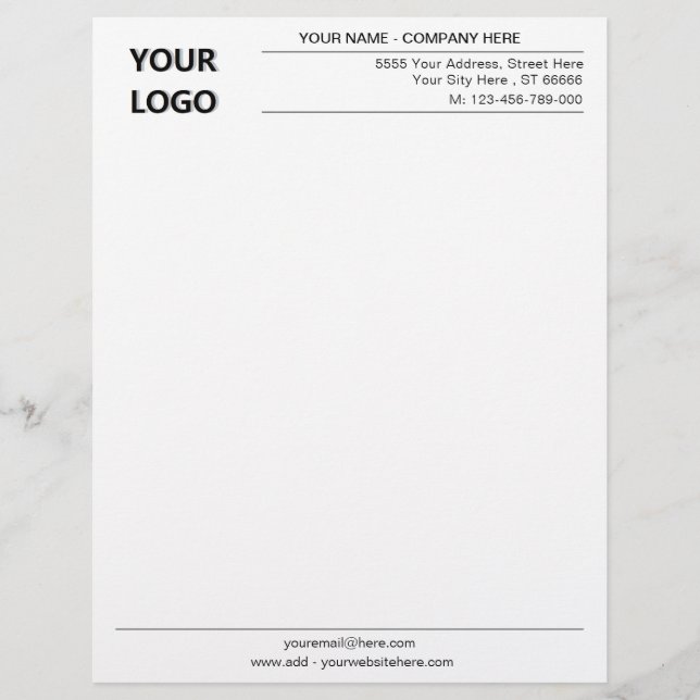 Membrete Logotipo de personalizado Cableado moderno de ofic (Anverso)