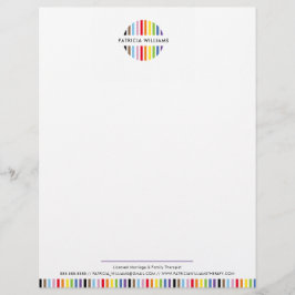 Membrete logotipo de raya minimalista moderno arcoíris orgu