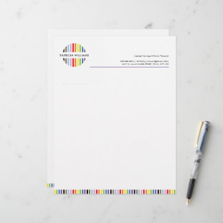 Membrete logotipo de raya minimalista moderno arcoíris orgu