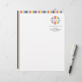 Membrete logotipo de raya minimalista moderno arcoíris orgu