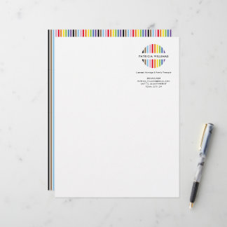 Membrete logotipo de raya minimalista moderno arcoíris orgu