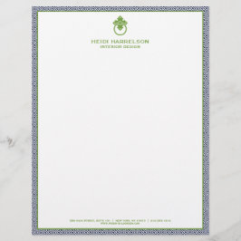 Membrete Logotipo del apodo de puerta de época Borde azul/v