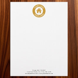 Membrete Logotipo Empresarial Personalizado en Blanco y Neg