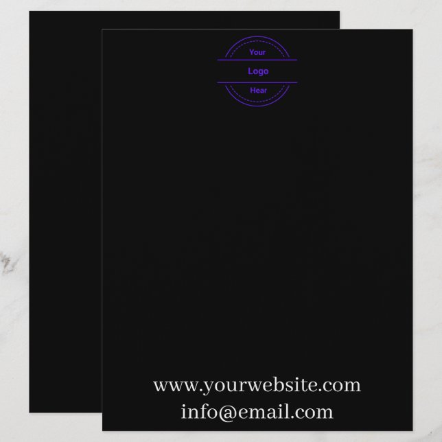 Membrete Logotipo Empresarial Simple Letterhead Profesional (Anverso / Reverso)