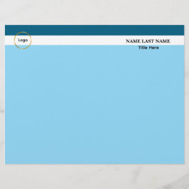 Membrete Logotipo personalizado elegante imán azul polvorie