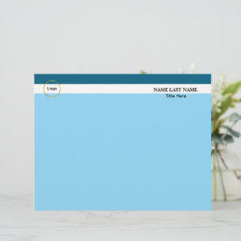 Membrete Logotipo personalizado elegante imán azul polvorie