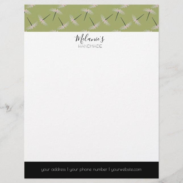 Membrete Logotipo profesional - Patrón floral Pixie (Anverso)
