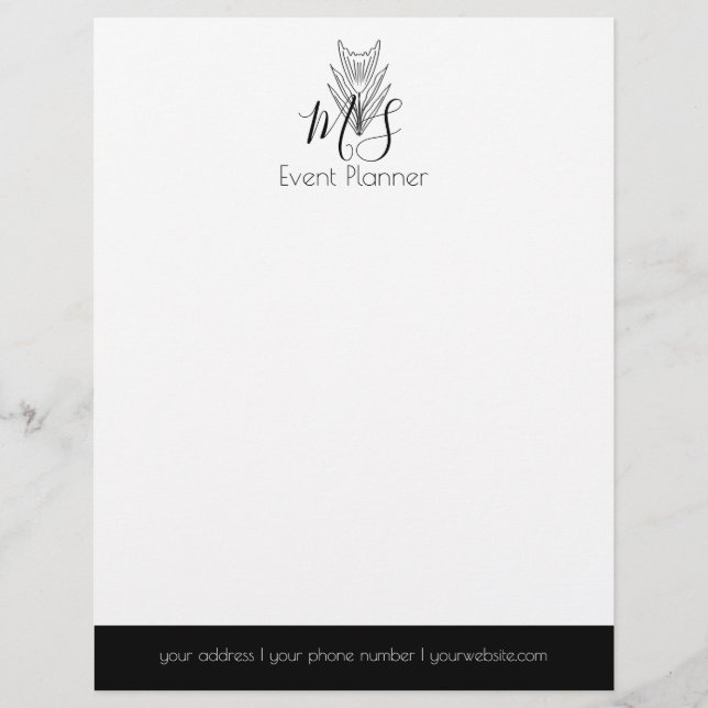 Membrete Logotipo Profesional - Planificador de Eventos Min (Anverso)
