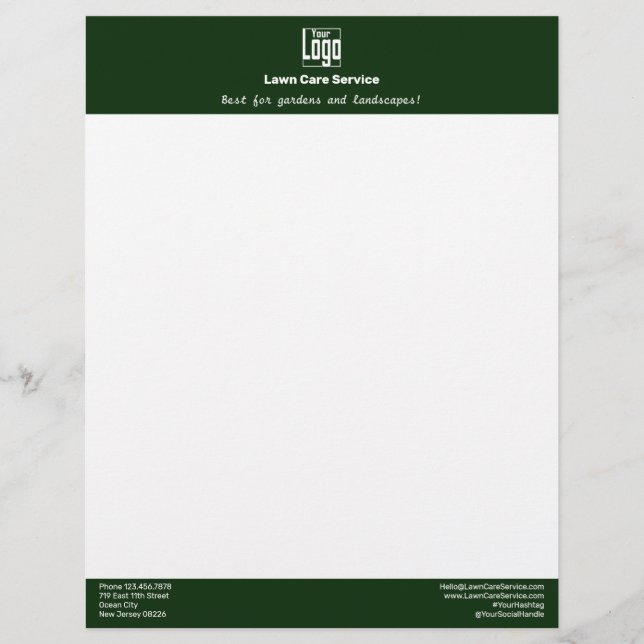 Membrete Logotipo Simple Empresa Nombre Lema Verde (Anverso)