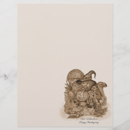 Membrete Los mejores deseos para un feliz Día de Acción de 