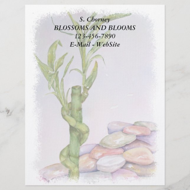 MEMBRETE   LUCKY BAMBOO PERSONALIZABLE LETTERHEAD (Anverso)