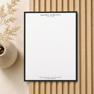 Membrete Lujo Minimalista Boutique Negro/Blanco