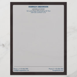 Membrete Luxury Brown Leather Look Lawyer Letterhead  