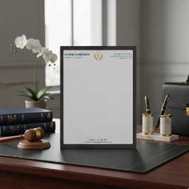 Membrete Luxury Brown Leather Look Lawyer Letterhead  