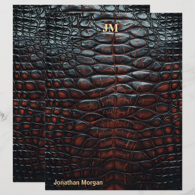 Membrete Luxury Executive Monogram Premium Leather  (Anverso / Reverso)