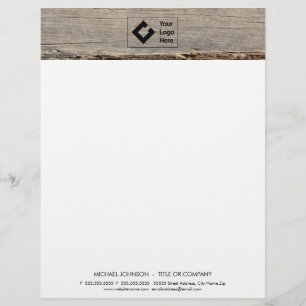 Membrete Madera Rustica Moderna con logotipo