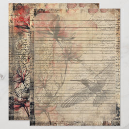 Membrete Magnolia Plant Old Manuscript